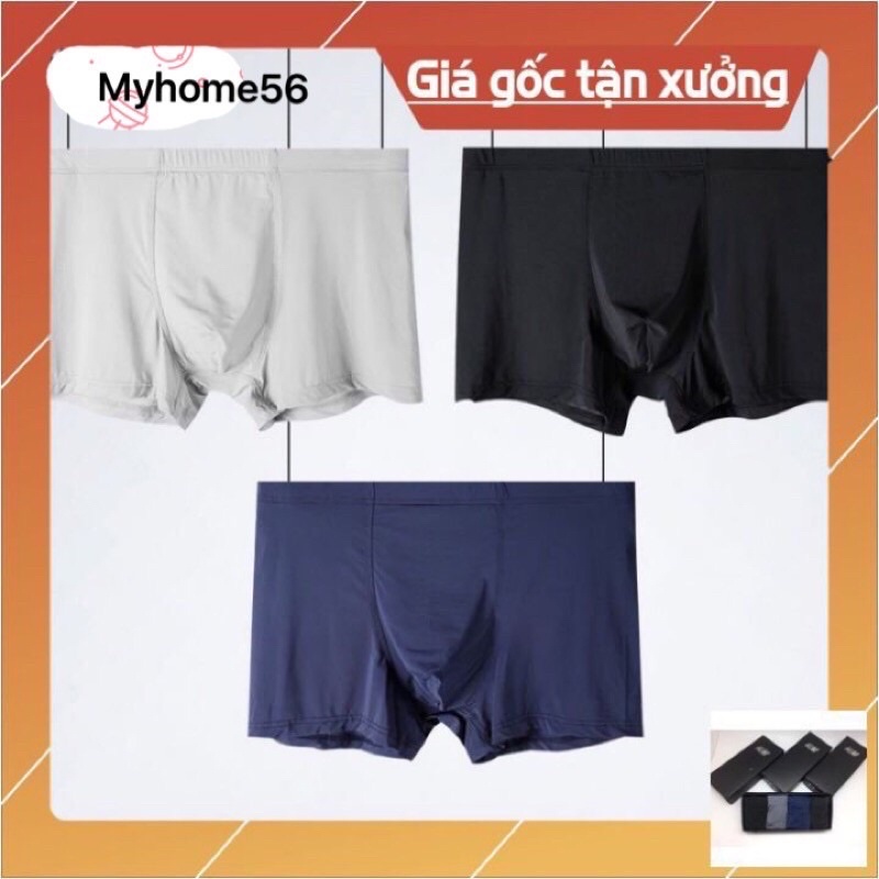 Hộp 4 Quần sịp đúc lạnh  Boxer, Sip Đùi Thun Lạnh Cao Cấp Kháng Khuẩn Ngăn Mùi Dành Cho Nam