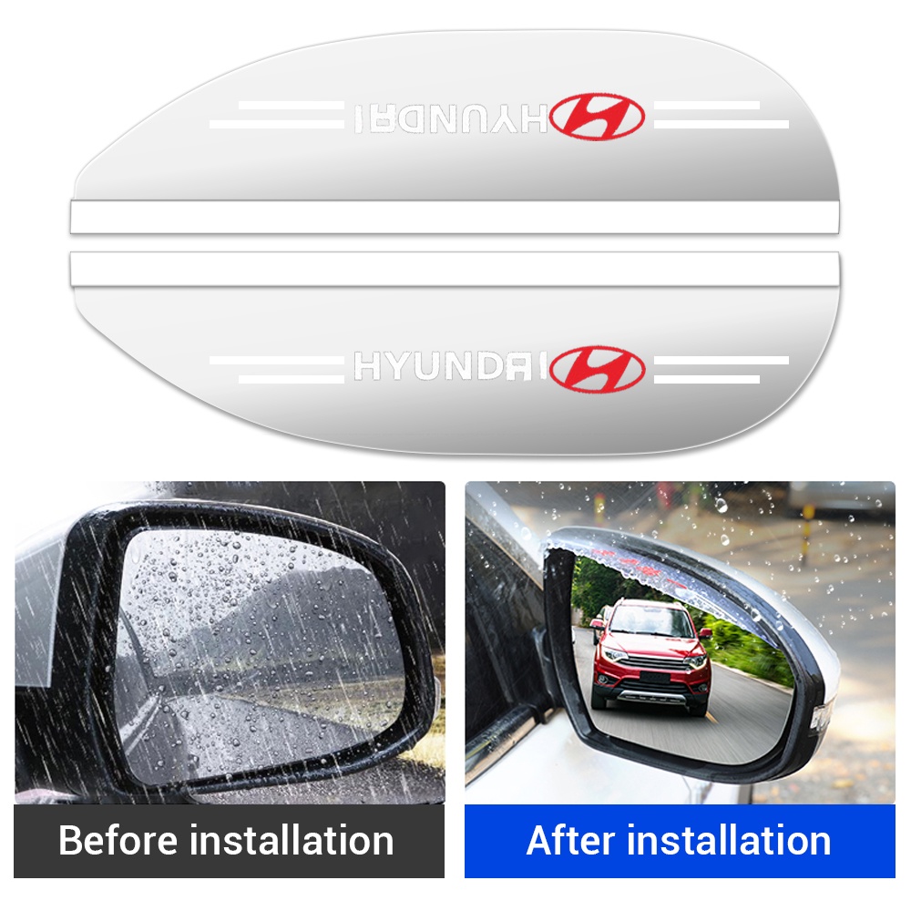 Bộ 2 Tấm Che Mưa Gương Chiếu Hậu Cho Hyundai I10 Santafe Tucson Accent Kona I20 Creta Veloster Palisade Avante Ioniq Sonata Vence Elantra