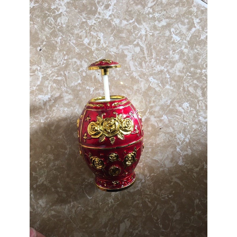 Lọ đựng tăm, hũ tăm (Nhấn để mở lấy tăm và đóng nắp lọ) -Chất liệu Hợp kim cao cấp, thiết kế tinh xảo