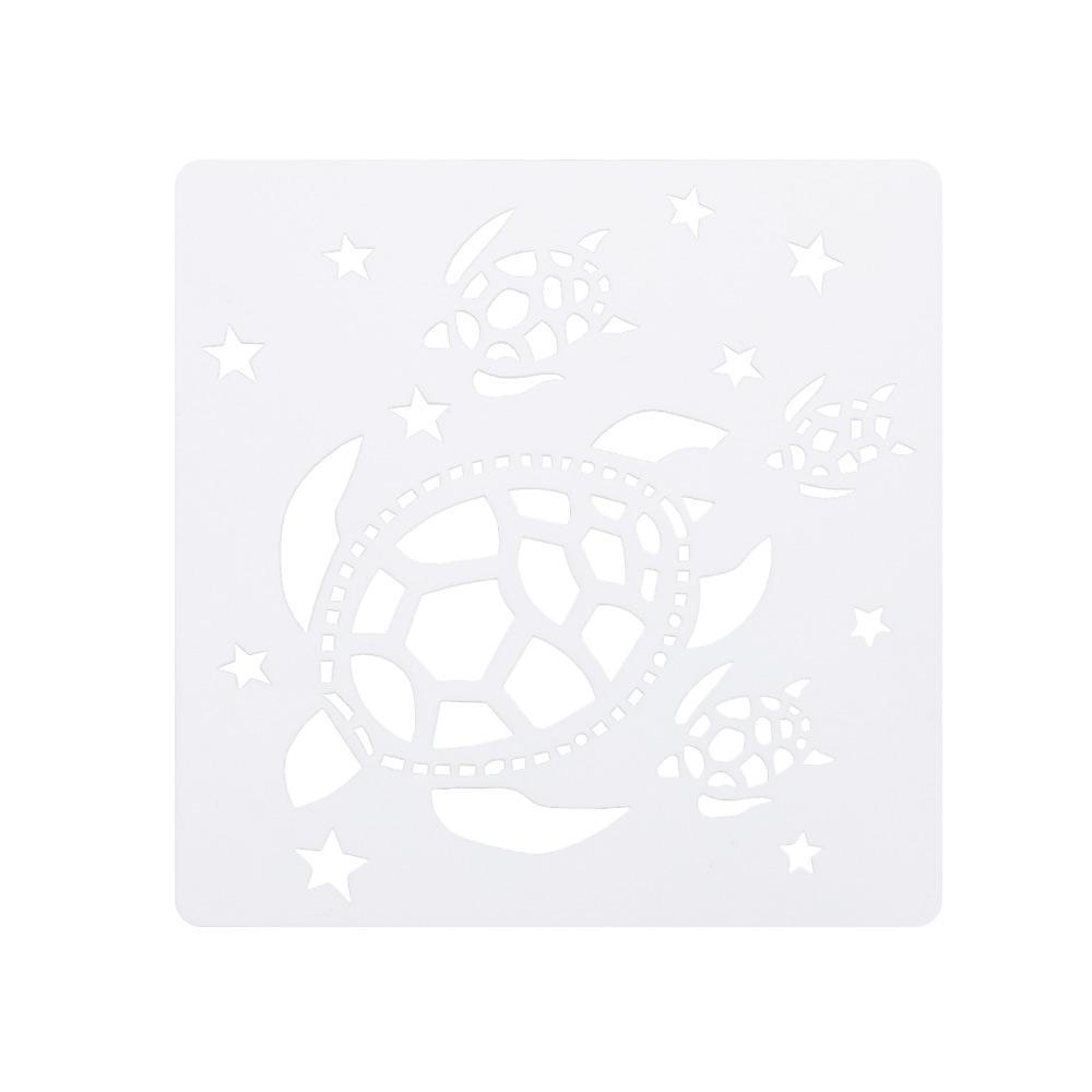 PISTA Khuôn Vẽ Trang Trí Tường Hình Sinh Vật Biển Bằng Gỗ