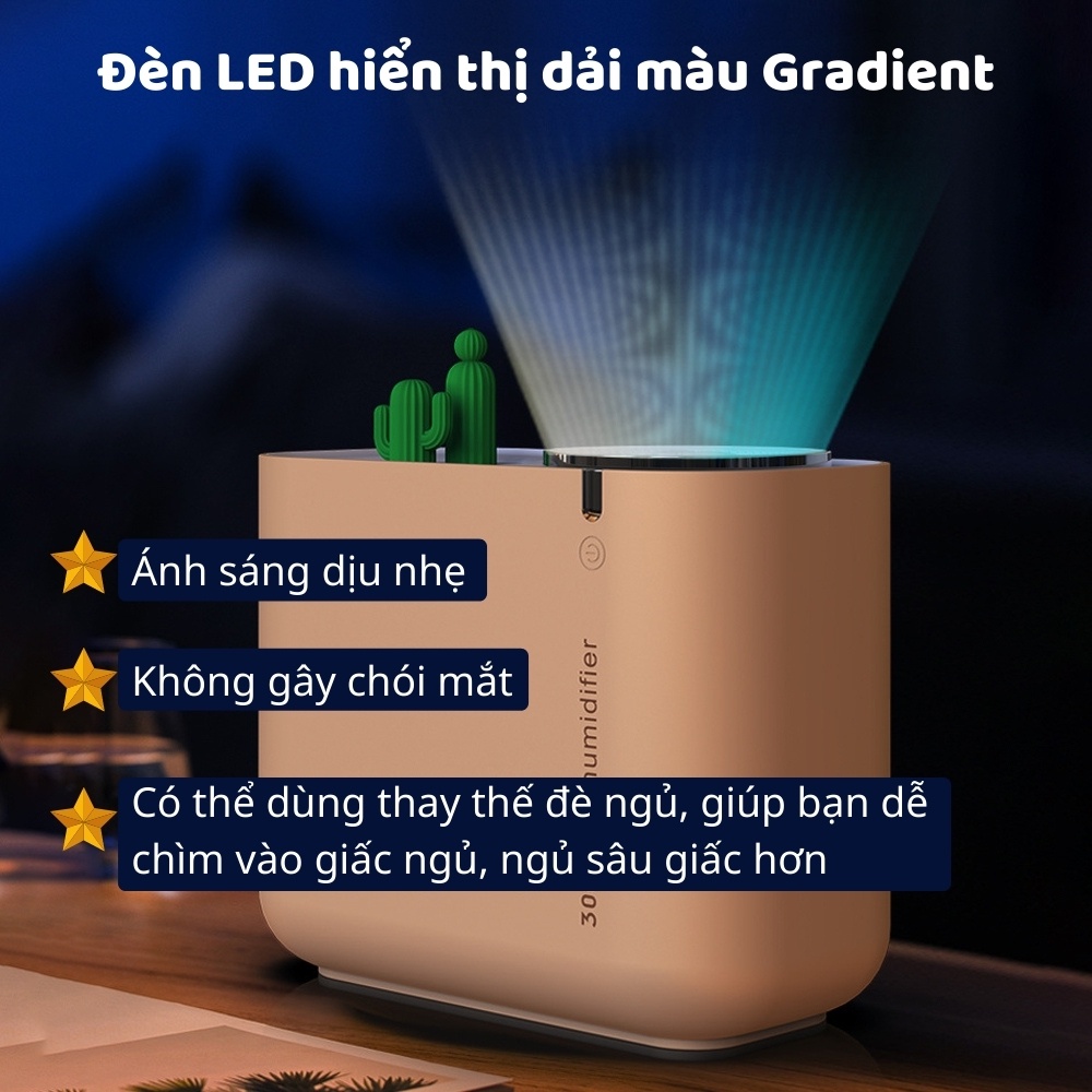 Máy Phun Sương, Xông Tinh Dầu, Tạo Ẩm Không Khí M20+ [CAO CẤP] Đầu Phun Kép, Có Đèn LED Thay Đổi Hiệu Ứng