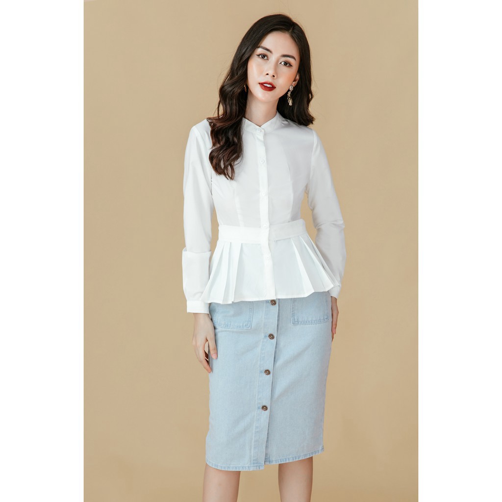 Áo sơ mi dài tay peplum - 20Again