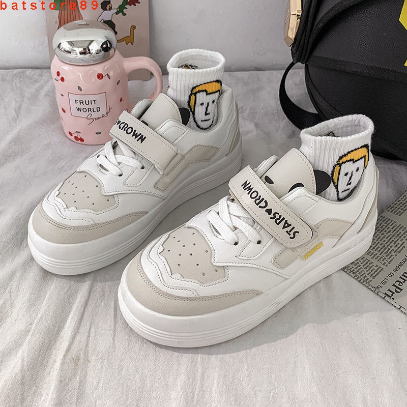 Giày thể thao nữ ulzzang học sinh hàn quốc mũi tròn siêu cute đế cao 5cm - Giày sneaker nữ học sinh dễ thương cá tính