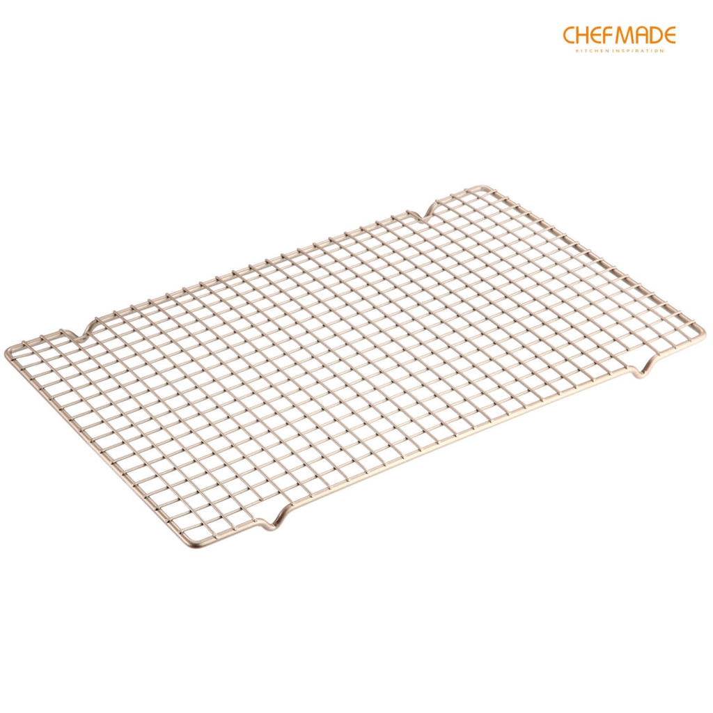 Khay Lưới Nướng CHEFMADE Không Dính Thanh Dày Hình Chữ Nhật 16 inch Đạt Chuẩn FDA WK3004