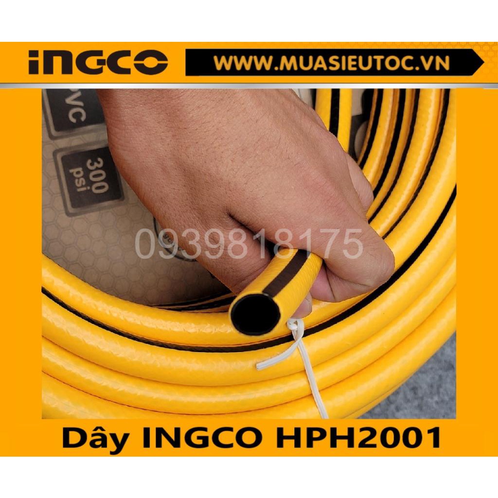 INGCO Cuộn Ống Nước 20 mét Tưới Cây 1/2&quot; 300psi PVC HPH2001