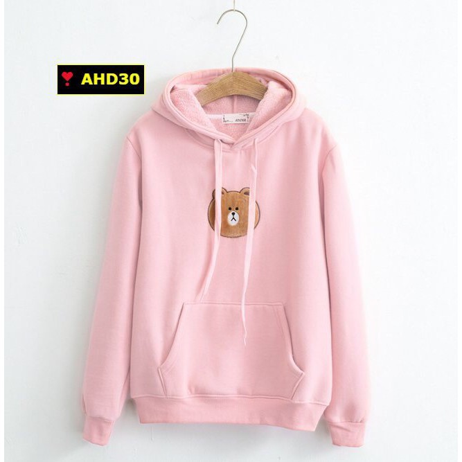 ÁO HOODIE CON GẤU CÓ NÓN CHẤT NỈ BÔNG NAM NỮ ĐỀU MẶC ĐƯỢC