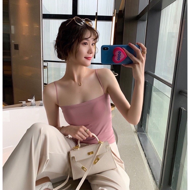 Áo Bra 2 Dây Dáng Lửng Kèm Mút Ngực