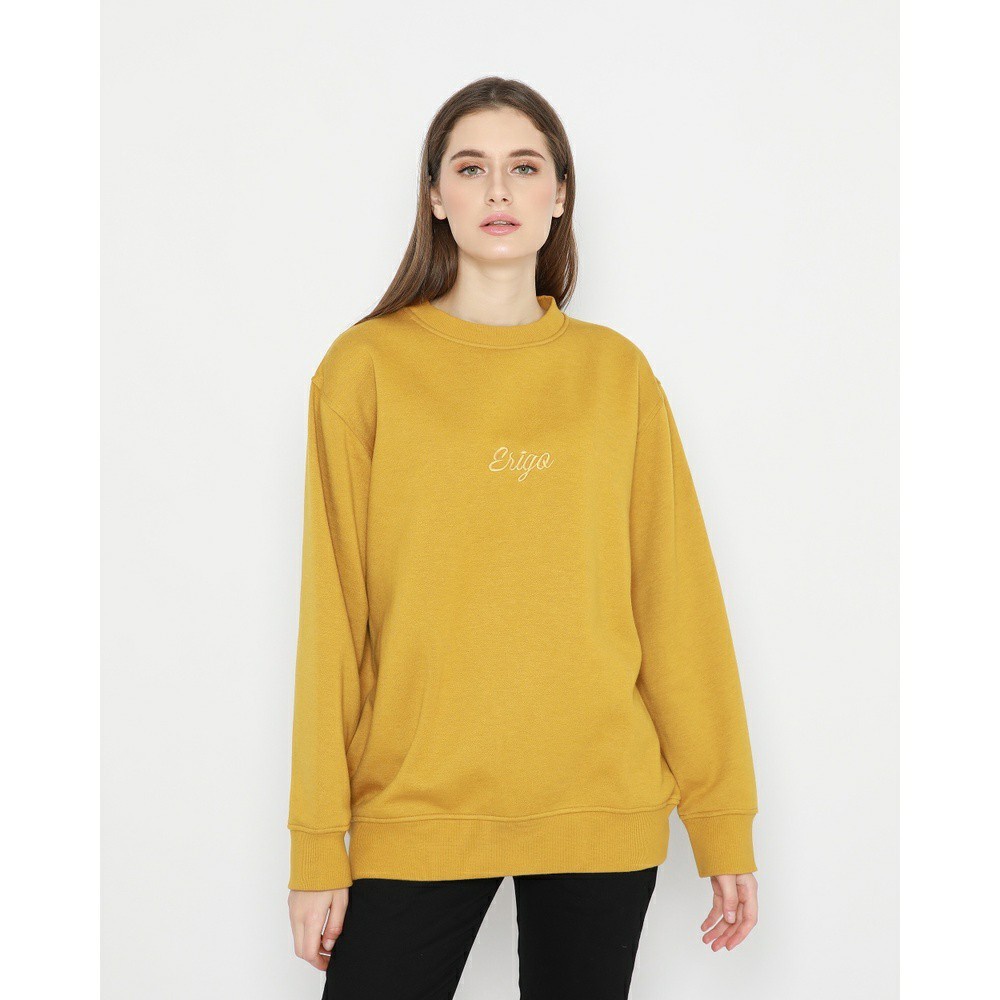 Áo Sweatshirt Erigo Denza Mù Tạt Cao Cấp | Áo Thun Cổ Thuyền Thời Trang Cho Nam Nữ | Áo Len Cổ Lọ Oversize | Áo Sweater Nữ Oblong | Áo Sweater Lông Cừu