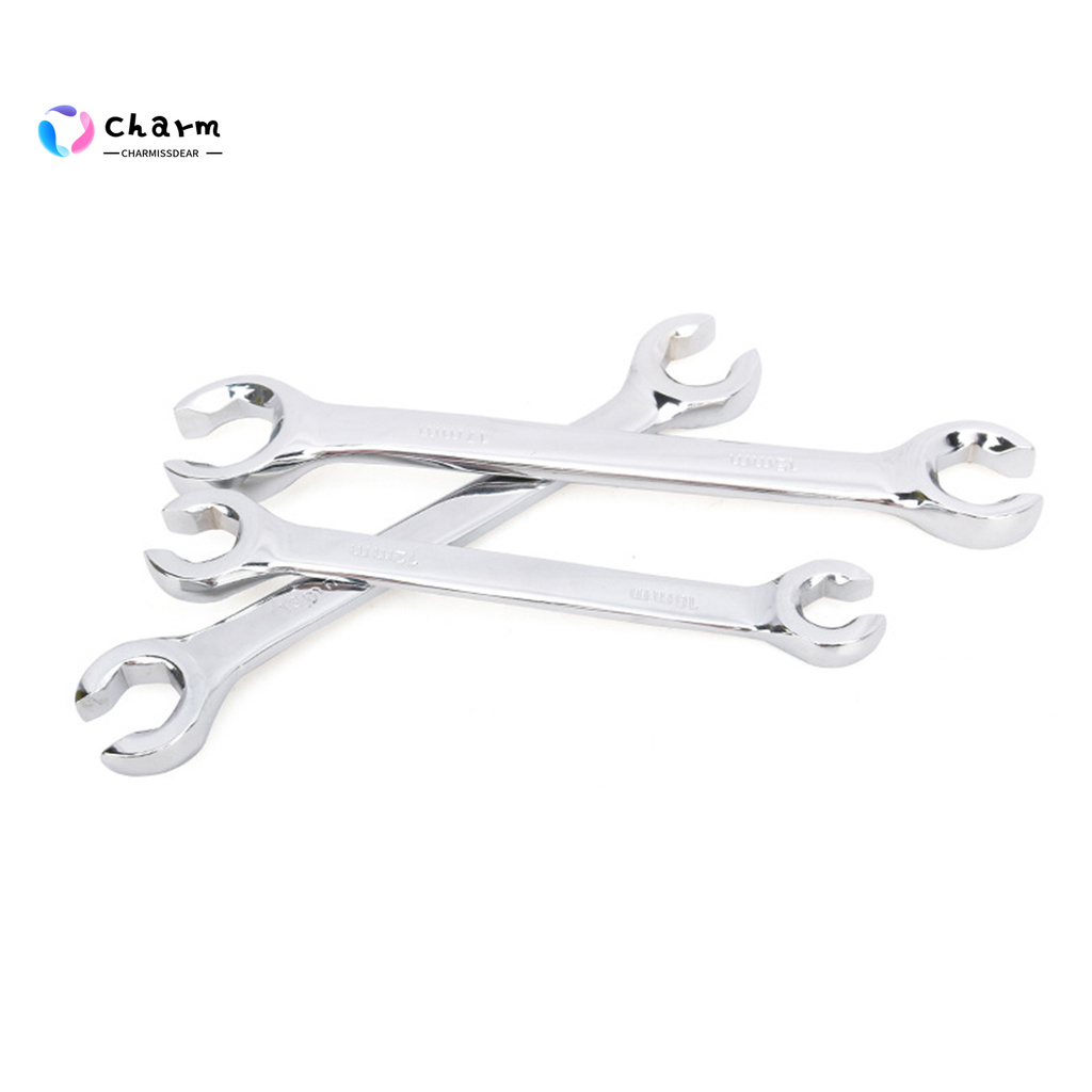 [CHM] Availble 3Pcs Wrench Opened Ends High Torque Chromium Vanadium Steel Professional Oil Tube Dual-head Spanner for Vehicle Maintenance