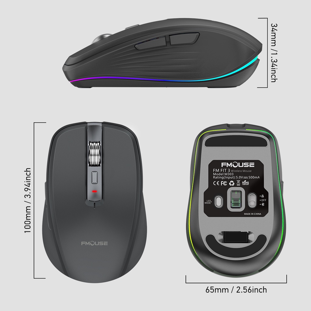 CHUỘT KHÔNG DÂY FMOUSE M303 CHẾ ĐỘ KẾT NỐI KÉP|CHỐNG ỒN|THỜI TRANG