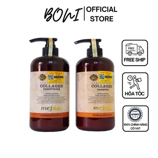 Dầu gội xả Collagen Argan Mefaso Ý -  Phục hồi tóc chuyên sâu, giúp tóc chắc khỏe, bóng mượt[Hàng chuẩn có tem, VAT]