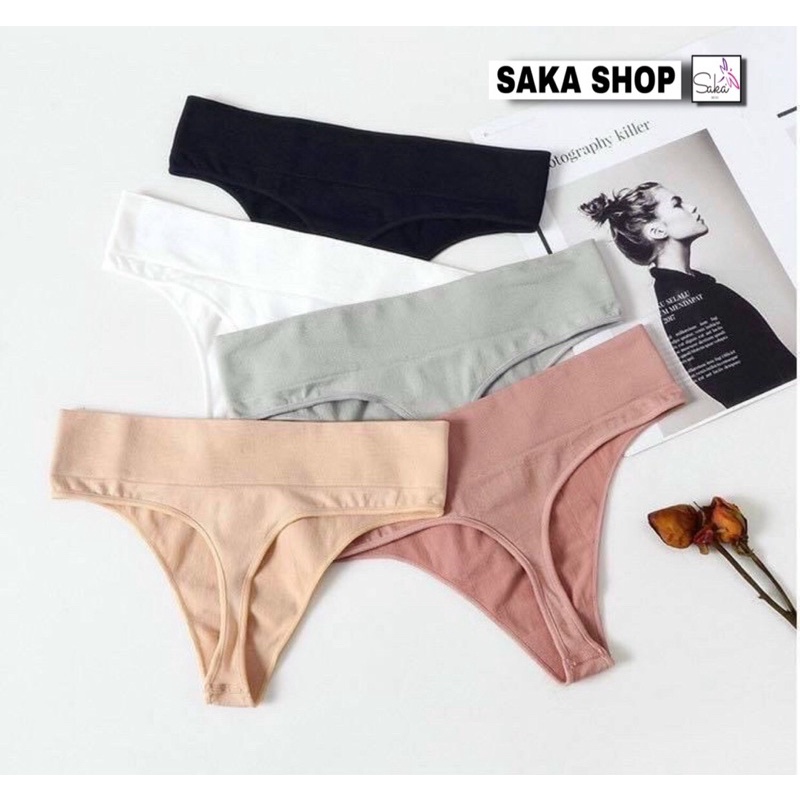 Quần lót nữ lọt khe vải cotton in chữ phong cách thể thao