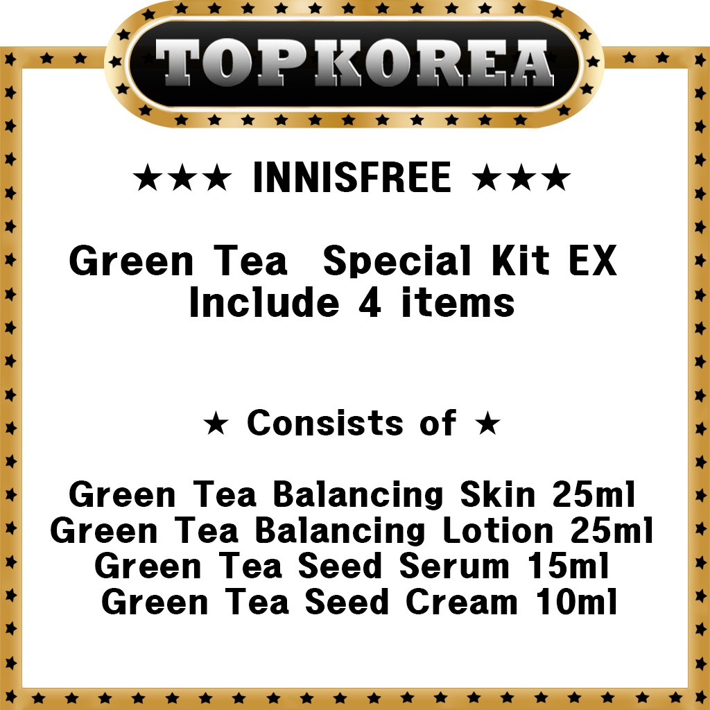 <<Innisfree Green tea special set>> / Bộ 4 mỹ phẩm dưỡng da INNISFREE chiết xuất trà xanh hiệu quả / TOPKOREA