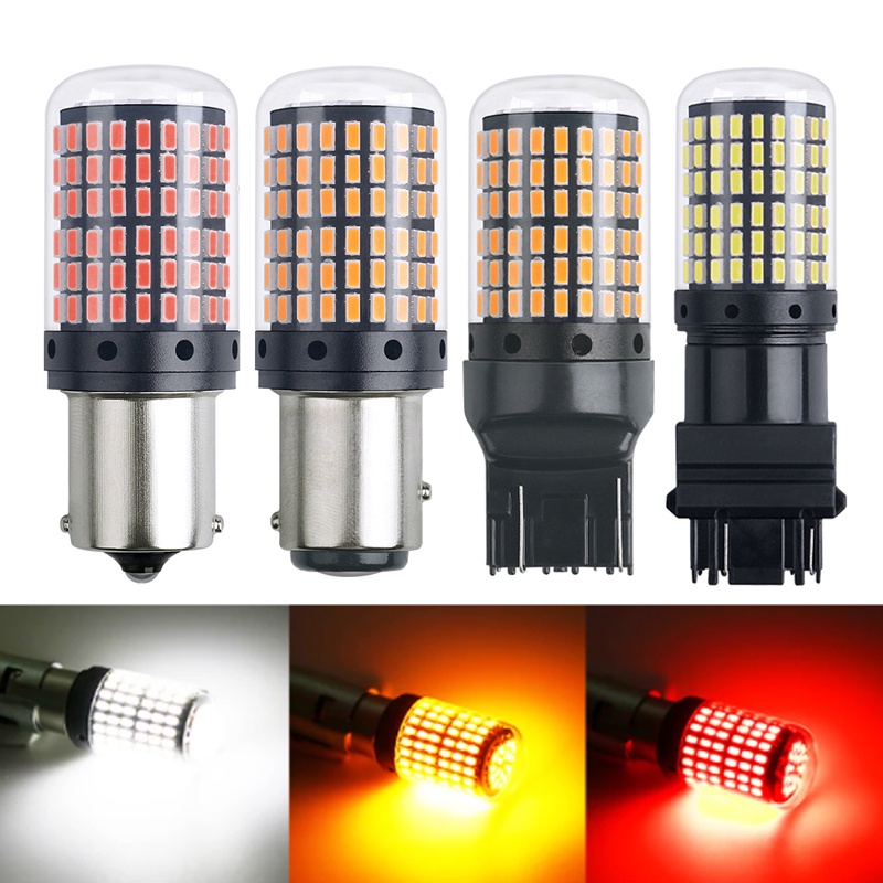 1x3014 144SMD Canbus S25 1156 BAU15S PY21w T20 1157 Bay15d P21 5w 7440 W21W Bóng đèn Led cho đèn báo rẽ Trắng Đỏ Vàng 12V