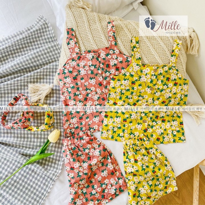 BỘ HAI DÂY BÉ GÁI HOA NHÍ CHO BÉ TỪ 9-19KG