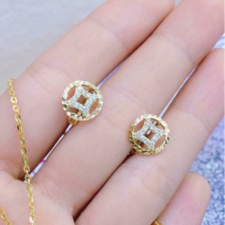 Bông tai nữ kim tiền mạ cao cấp