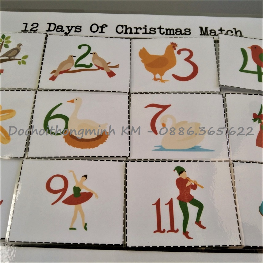 HỌC LIỆU - Matching hình bóng- 12 ngày nghỉ lễ Giáng Sinh