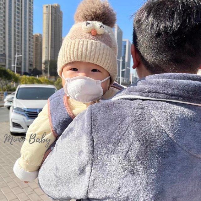 Khẩu trang 3D hình gấu đáng yêu Uni Mask ( set 3 chiếc) cho bé 1-3y M01 Mimo Baby