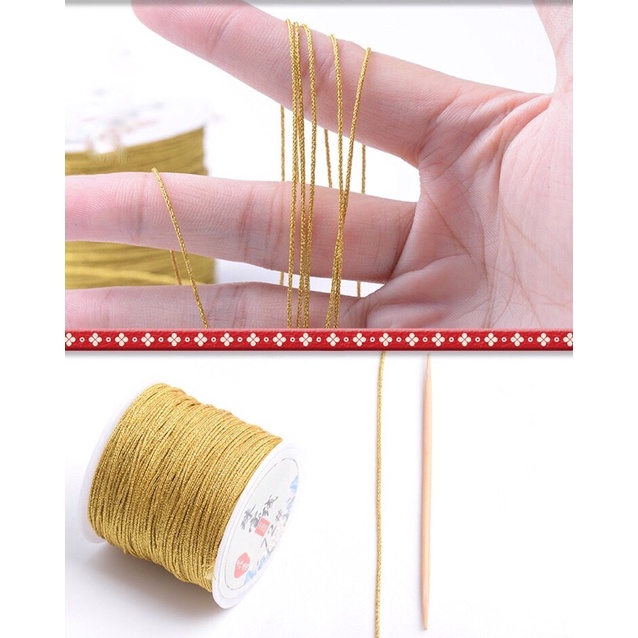 15 mét sợi ánh nhũ lấp lánh 0.4mm làm vòng handmade - MH817