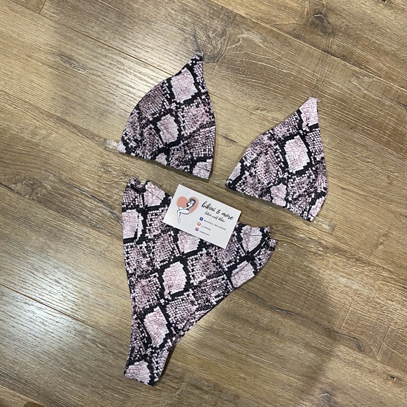 [BKN373] &lt;ÂU&gt; SET BIKINI DA RẮN QUAI TRONG QUẦN THONG/LỌT KHE