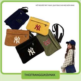 Túi MLB,NY đeo chéo vải nhung siêu hót thời trang