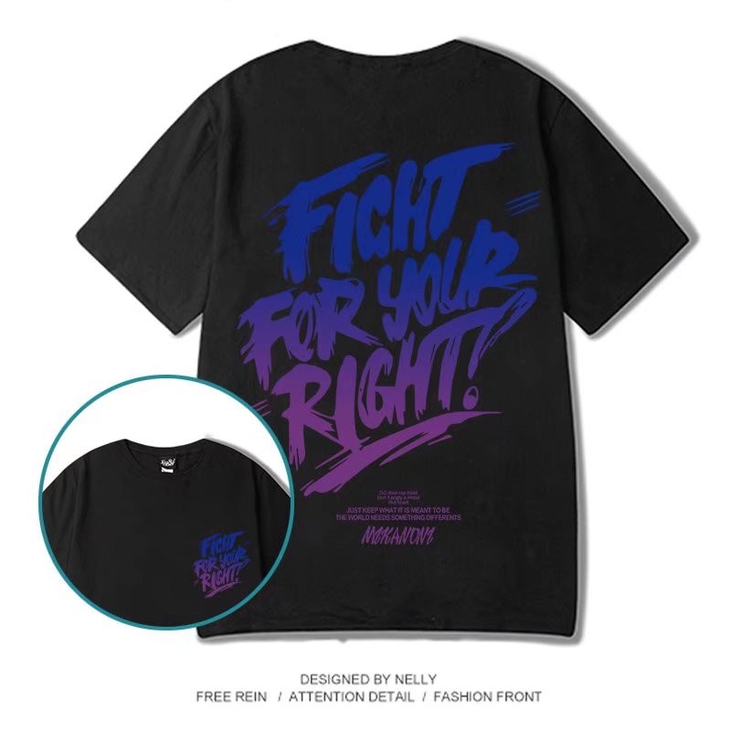 【M-8XL】Áo Thun Nam In Chữ Xu Hướng Hip Hop Đường Phố Mới