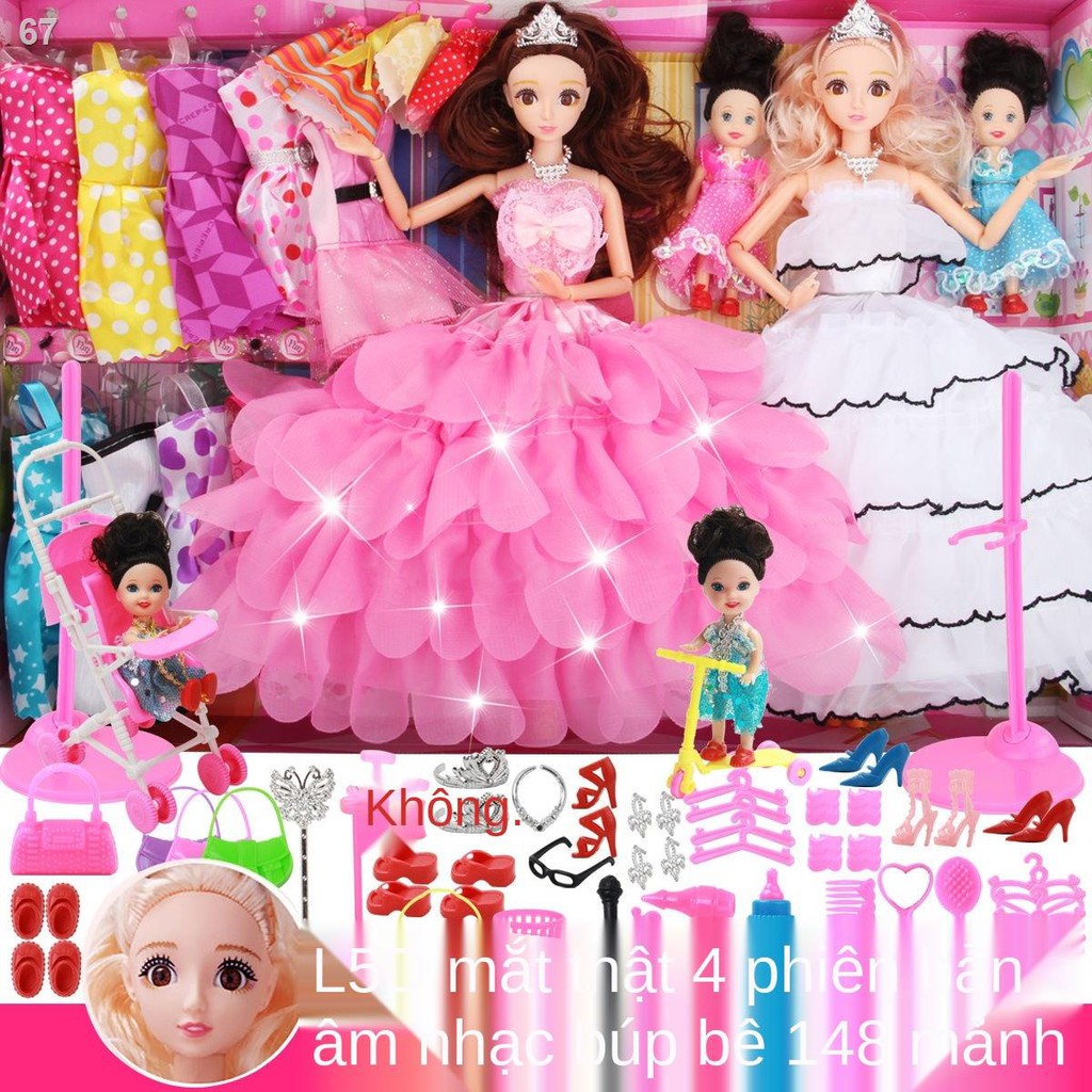 Hộp quà bộ búp bê Barbie hát, trang phục đồ chơi trẻ em, tặng sinh nhật bé gái và ngày lễ emQ