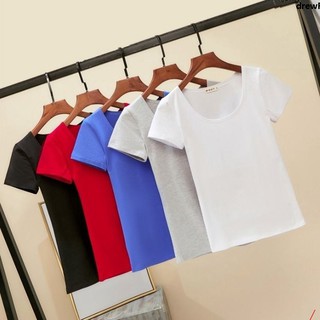 Áo Thun Cotton 95 Tay Lửng Cổ Thấp Ôm Dáng Quyến Rũ Thời Trang Mùa Hè Cho Nữ