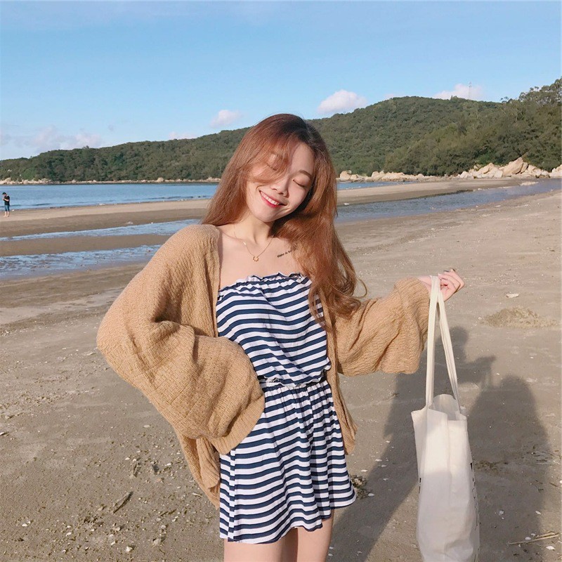 Áo cardigan len nữ ulzzang ❤️FreeShip ❤️ Áo khoác nữ len mỏng kiểu hàn quốc đẹp dễ phối đồ, chống nắng, đi biển, mặc nhà | BigBuy360 - bigbuy360.vn