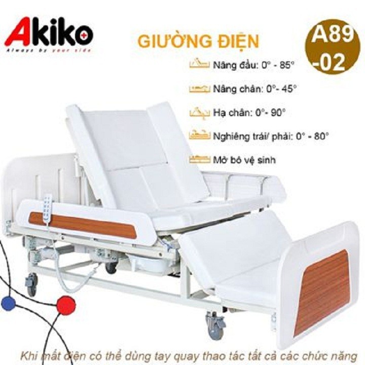 GIƯỜNG BỆNH 3 TAY QUAY AKIKO A83 [ tặng bộ máy huyết áp ]