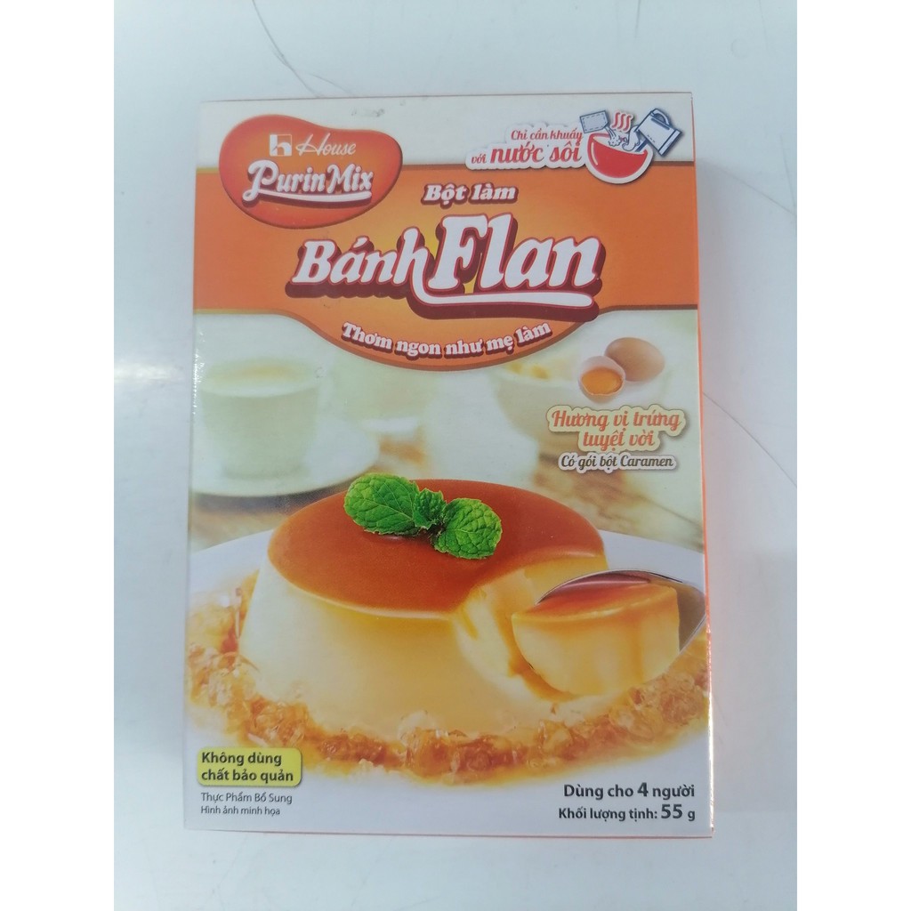 [Hộp 55g – TRỨNG &amp; CARAMEN] BỘT BÁNH FLAN [VN] PURIN MIX Flan Egg &amp; Caramel Flavour Powder