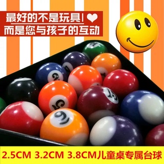 HOT3,8cm Bóng trẻ em Billiards Mini Ball Hộ gia đình Mỹ Billiards Pha lê 16 Màu Billiards Đen 8 quả bóng