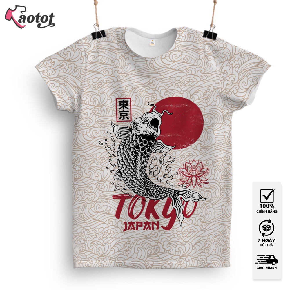 Áo Thun Hoạ Tiết 3D Cá Chép Nhật Bản Tokoy Japan, Áo Phông Chất Liệu Sport ThaiLan, Rất Thoáng Mát