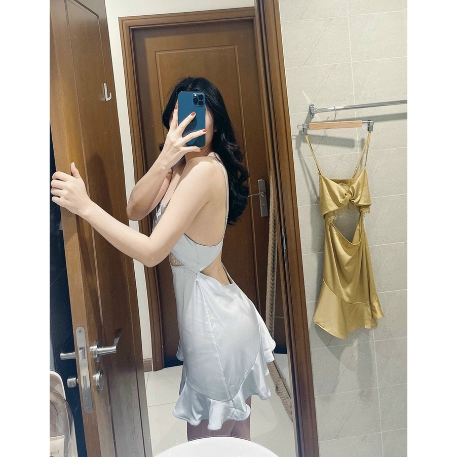 Váy ngủ Embra xoắn ngực hở chân sexy EBV25
