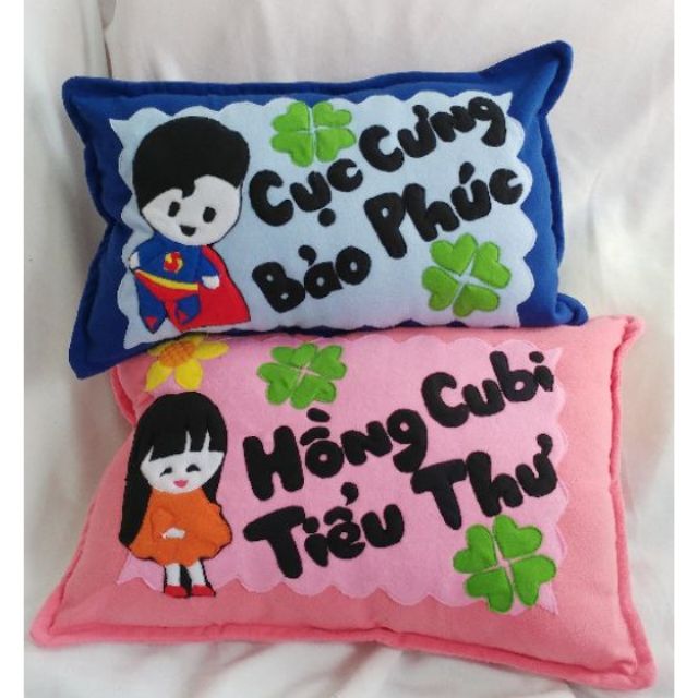 Cặp gối đôi bé gái và siêu nhân