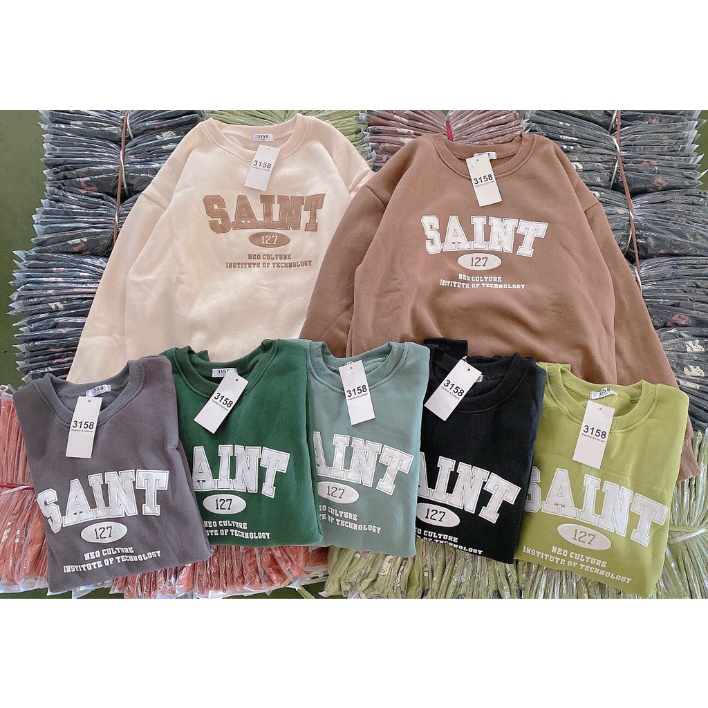 ÁO NỈ CỔ TRỎN SAINT VỀ HÀNG FULL MÀU