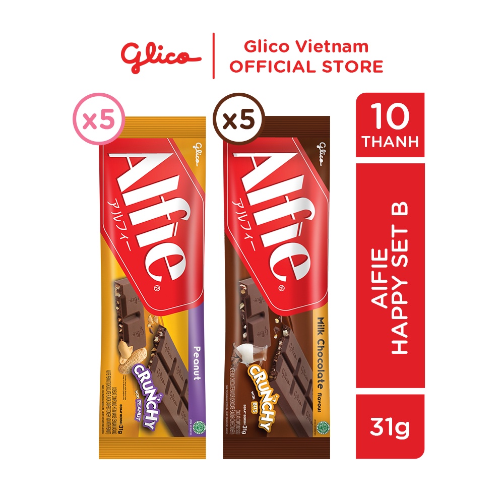 Socola dạng thanh GLICO Alfie (Combo 10 thanh mix vị)