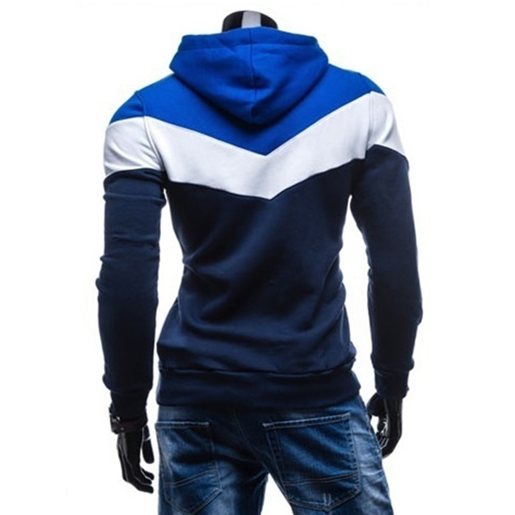 Mới Áo Hoodies Nam Dày Dặn Màu Sắc Tương Phản Thời Trang