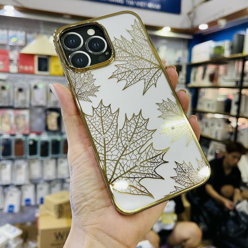 Ốp lưng DEVIA HỌA TIẾT LÁ Cho iphone 14 pro max / 14 pro siêu đẹp