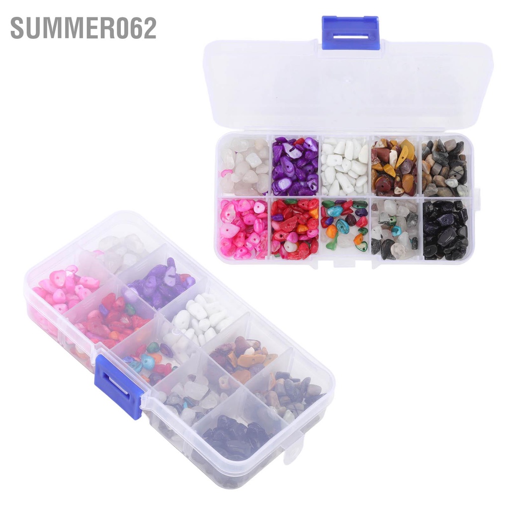 Summer062 Hạt đá chip Hình dạng bất thường Đa màu sắc nghiền miễn phí độc hại với hộp cho đồ trang sức tự làm trí bể cá