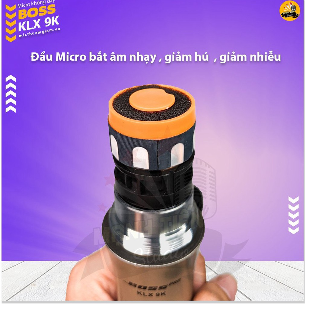 Micro không dây hát karaoke Boss KLX 9K 4 râu bắt sóng xa micro nhẹ chất lượng tốt bảo hành 12 tháng