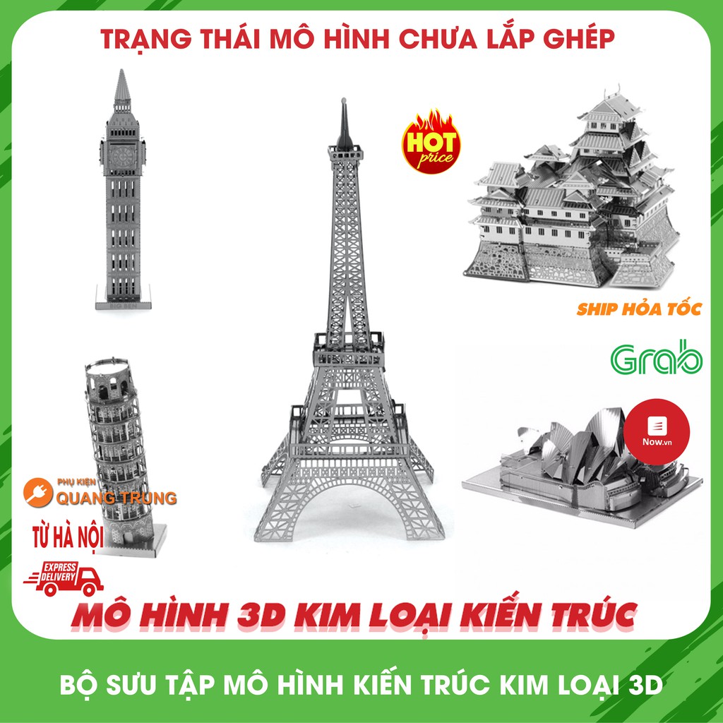 Mô hình 3D kim loại tự lắp ghép, mô phỏng các công trình kiến trúc