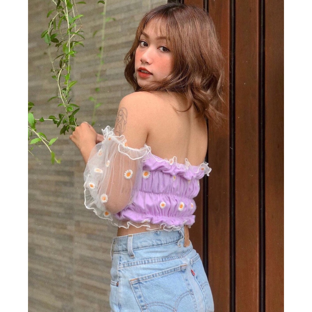 ÁO NHÚN LƯỚI IN HOA CÚC SIÊU XINH XẮN -NAUY | BigBuy360 - bigbuy360.vn
