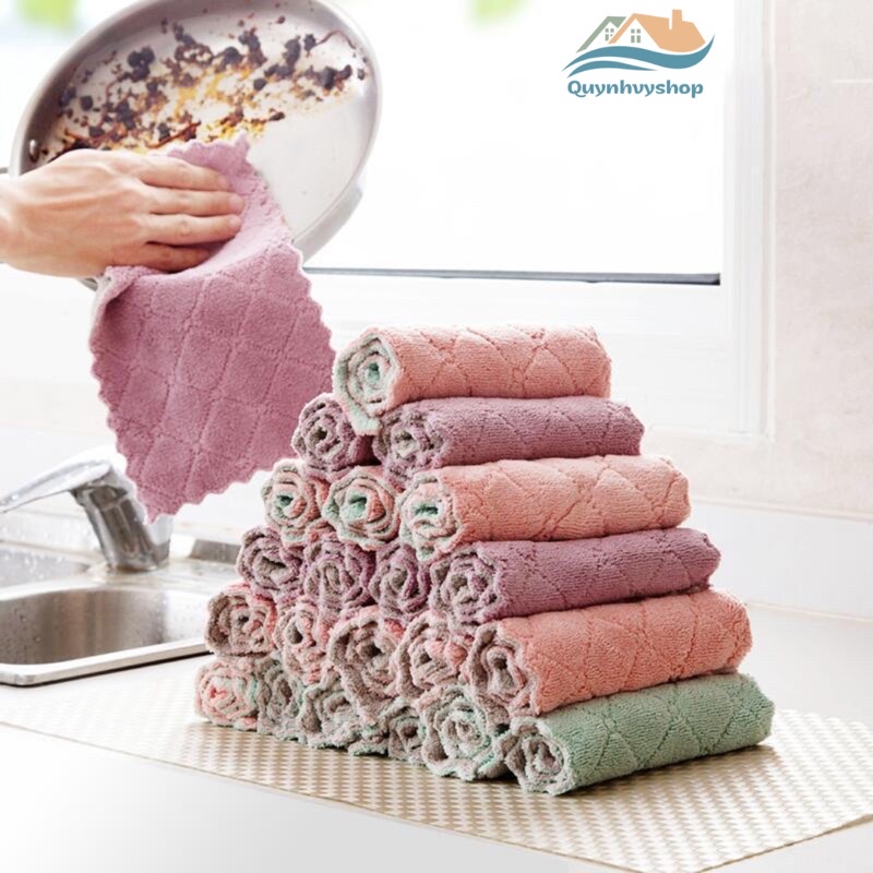 Combo 5 khăn lau bát đĩa nhà bếp đa năng cao cấp