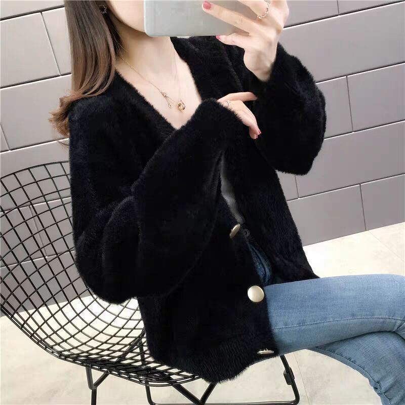 Áo khoác Cardigan dệt kim form rộng xinh xắn cho nữ