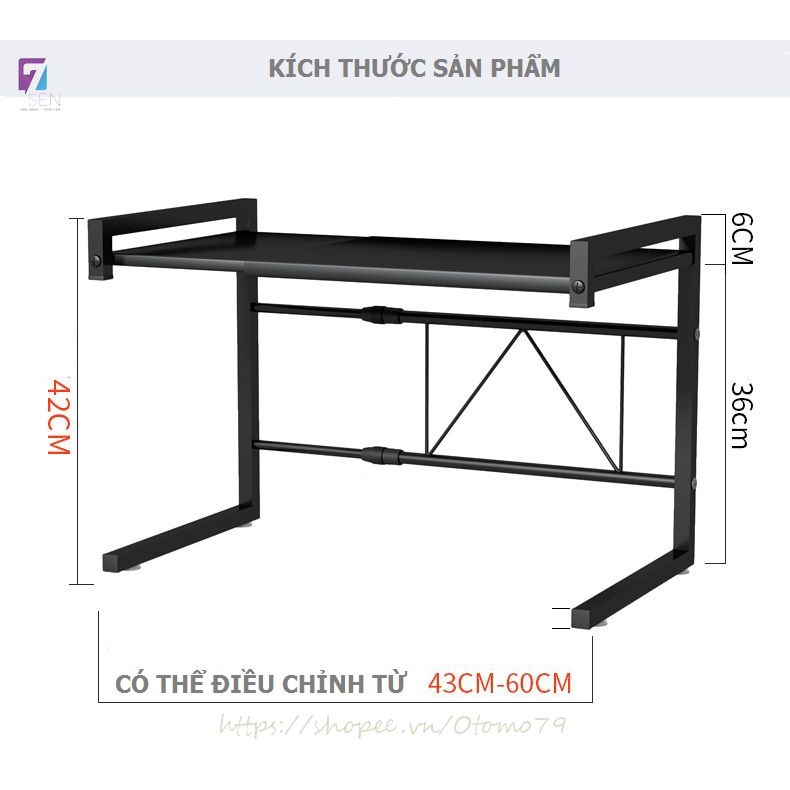 Kệ Để Lò Vi Sóng Lò Nướng 2 Tầng Điều Chỉnh Chiều Ngang