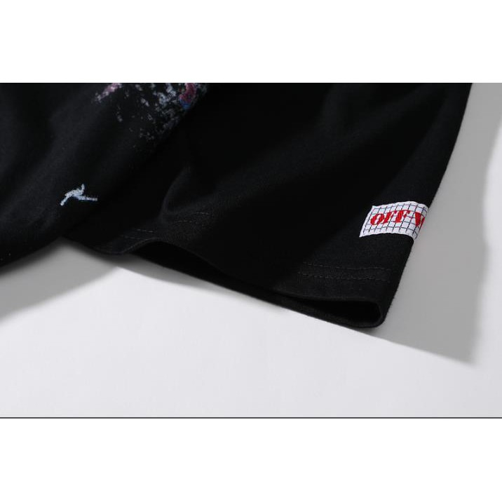 Áo thun cotton ngắn tay in hình Off-white thời trang dành cho nam và nữ