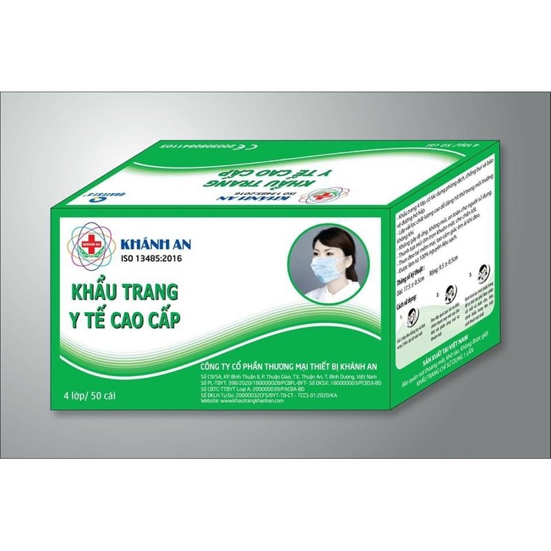 [GIÁ SỈ] KHẨU TRANG Y TẾ KHÁNH AN 4 LỚP - LOẠI 1 (KHÔNG XÙ LÔNG) - KHÁNG KHUẨN - HỘP 50 Cái | BigBuy360 - bigbuy360.vn