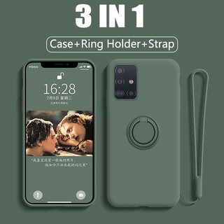Ốp Điện Thoại Từ Silicone Mềm Bảo Vệ Camera Có Dây Đeo Cho Samsung A50 A70 A51 A71 A50S A30S