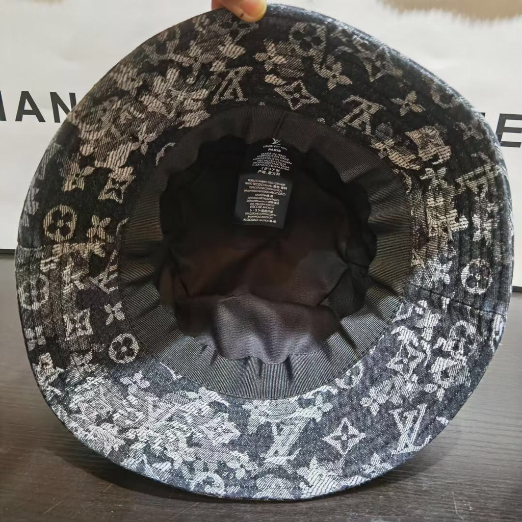 Nón Bucket Chất Liệu Denim In Chữ Lv Thời Trang Cho Nam Nữ